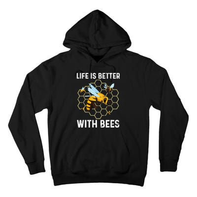 Cute Bee Art Men Women Beekeeping Honey Bumble Bee Lover Tall Hoodie