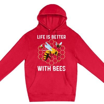 Cute Bee Art Men Women Beekeeping Honey Bumble Bee Lover Premium Pullover Hoodie