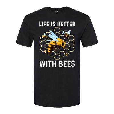 Cute Bee Art Men Women Beekeeping Honey Bumble Bee Lover Softstyle CVC T-Shirt