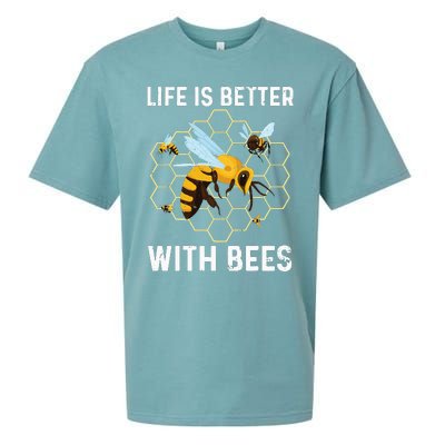 Cute Bee Art Men Women Beekeeping Honey Bumble Bee Lover Sueded Cloud Jersey T-Shirt