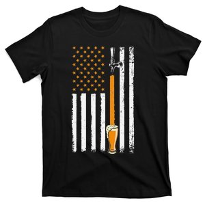 Craft Beer American Flag USA 4th July Brewery T-Shirt