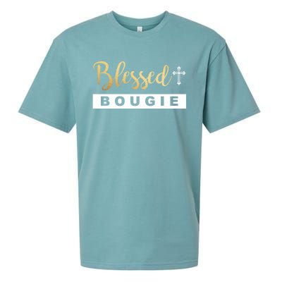 Christian Blessed And Bougie Bae Melanin Black And Magic Gift Sueded Cloud Jersey T-Shirt