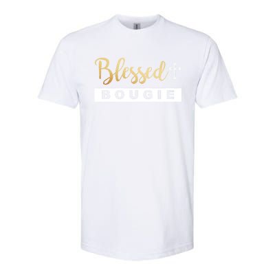 Christian Blessed And Bougie Bae Melanin Black And Magic Gift Softstyle CVC T-Shirt