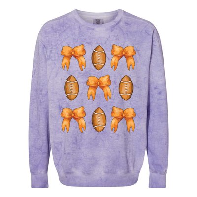 Coquette Bow American Football Coquette Halloween Football Colorblast Crewneck Sweatshirt