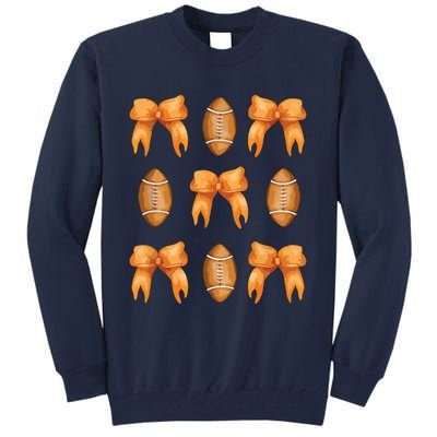 Coquette Bow American Football Coquette Halloween Football Tall Sweatshirt