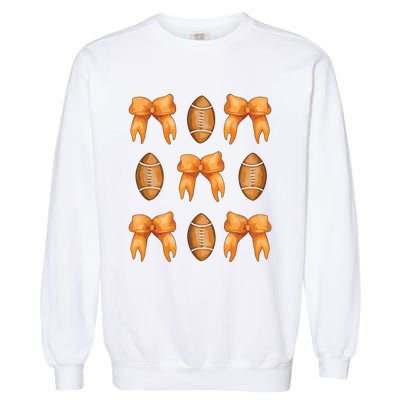 Coquette Bow American Football Coquette Halloween Football Garment-Dyed Sweatshirt