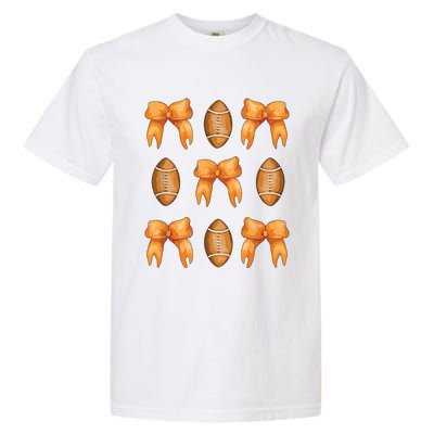 Coquette Bow American Football Coquette Halloween Football Garment-Dyed Heavyweight T-Shirt