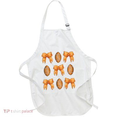 Coquette Bow American Football Coquette Halloween Football Full-Length Apron With Pockets