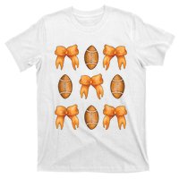 Coquette Bow American Football Coquette Halloween Football T-Shirt