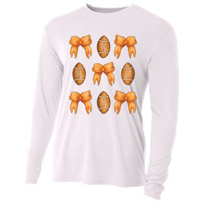 Coquette Bow American Football Coquette Halloween Football Cooling Performance Long Sleeve Crew