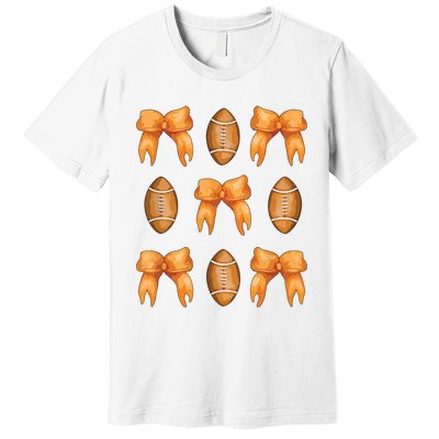 Coquette Bow American Football Coquette Halloween Football Premium T-Shirt