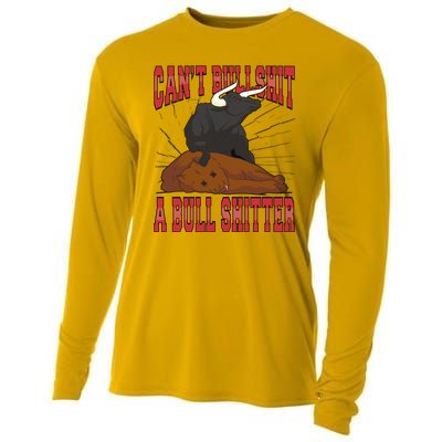 Can't Bullshit A Bull Shitter Funny Cooling Performance Long Sleeve Crew