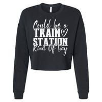 Could Be A Train Station Kinda Day Cropped Pullover Crew