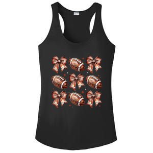 Coquette Bow American Football Game Day Thanksgiving Autumn Ladies PosiCharge Competitor Racerback Tank