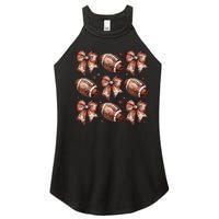 Coquette Bow American Football Game Day Thanksgiving Autumn Women's Perfect Tri Rocker Tank