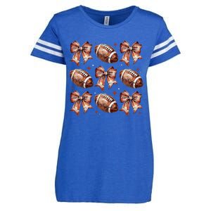 Coquette Bow American Football Game Day Thanksgiving Autumn Enza Ladies Jersey Football T-Shirt