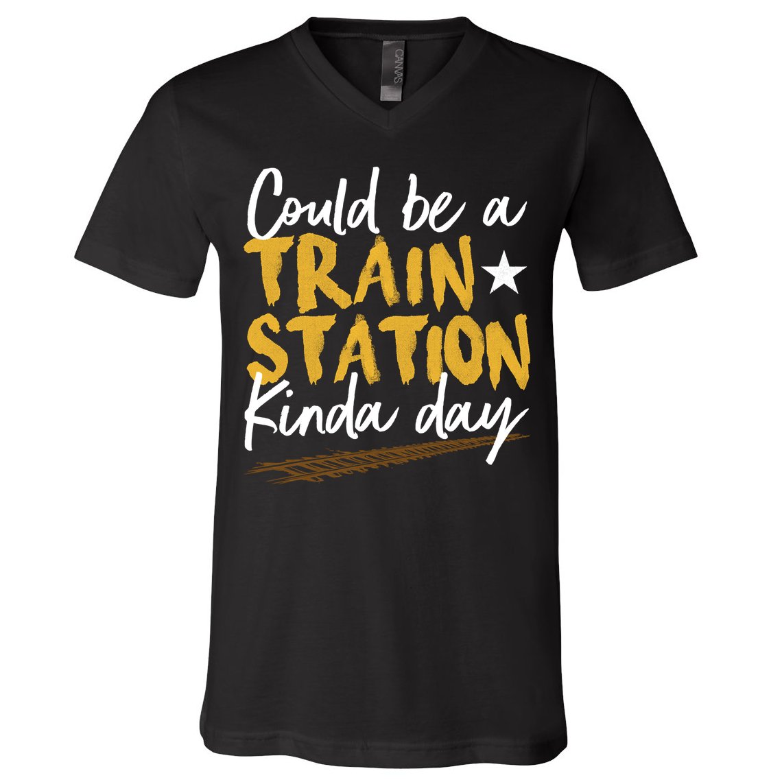 Could Be A Train Station Kind Of Day V-Neck T-Shirt