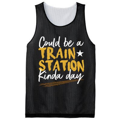Could Be A Train Station Kind Of Day Mesh Reversible Basketball Jersey Tank