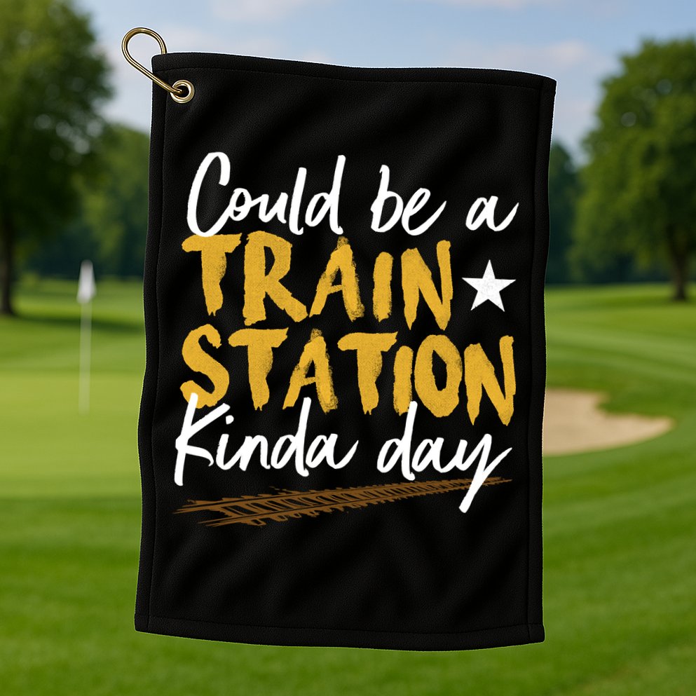 Could Be A Train Station Kind Of Day Golf Towel