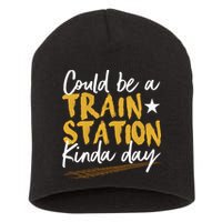 Could Be A Train Station Kind Of Day Short Acrylic Beanie