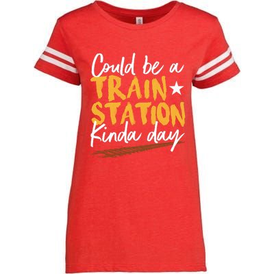 Could Be A Train Station Kind Of Day Enza Ladies Jersey Football T-Shirt