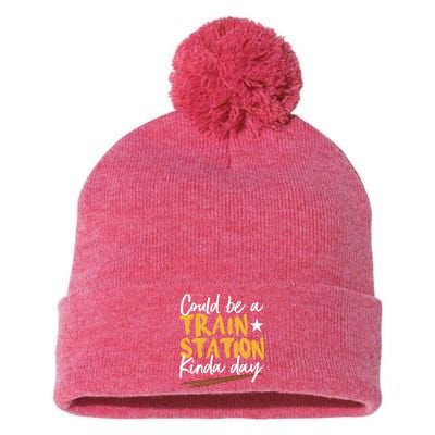 Could Be A Train Station Kind Of Day Pom Pom 12in Knit Beanie