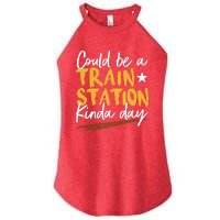 Could Be A Train Station Kind Of Day Women’s Perfect Tri Rocker Tank