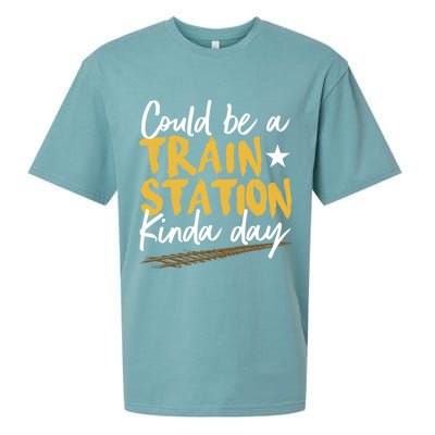 Could Be A Train Station Kind Of Day Sueded Cloud Jersey T-Shirt