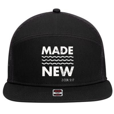 Christian Baptism Adult Christian Bible Verse Made New 7 Panel Mesh Trucker Snapback Hat