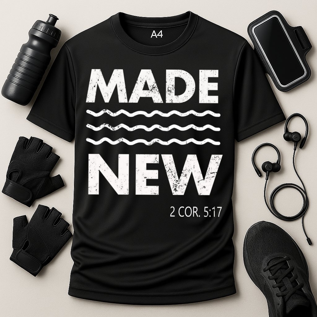 Christian Baptism Adult Christian Bible Verse Made New Cooling Performance Crew T-Shirt