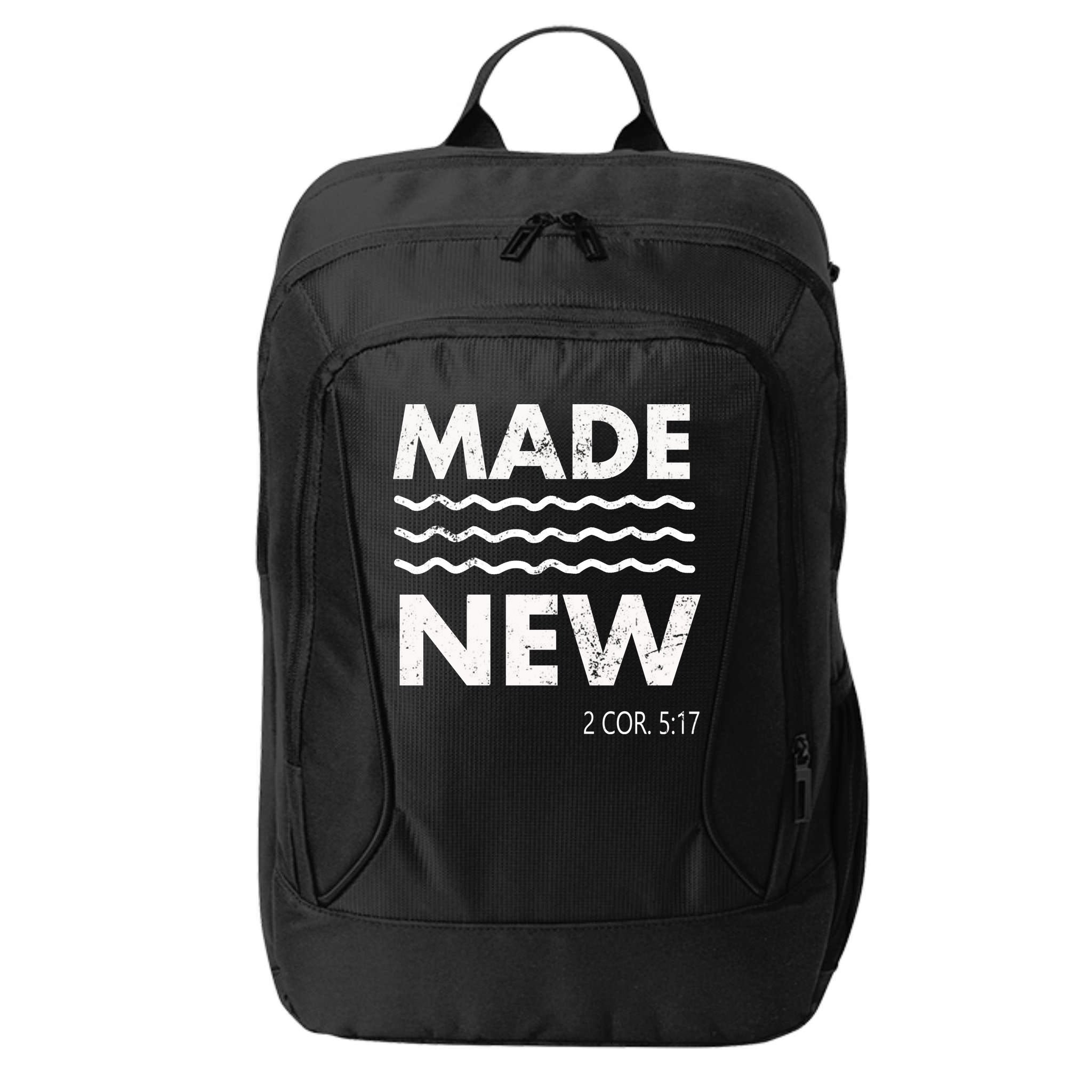 Christian Baptism Adult Christian Bible Verse Made New City Backpack