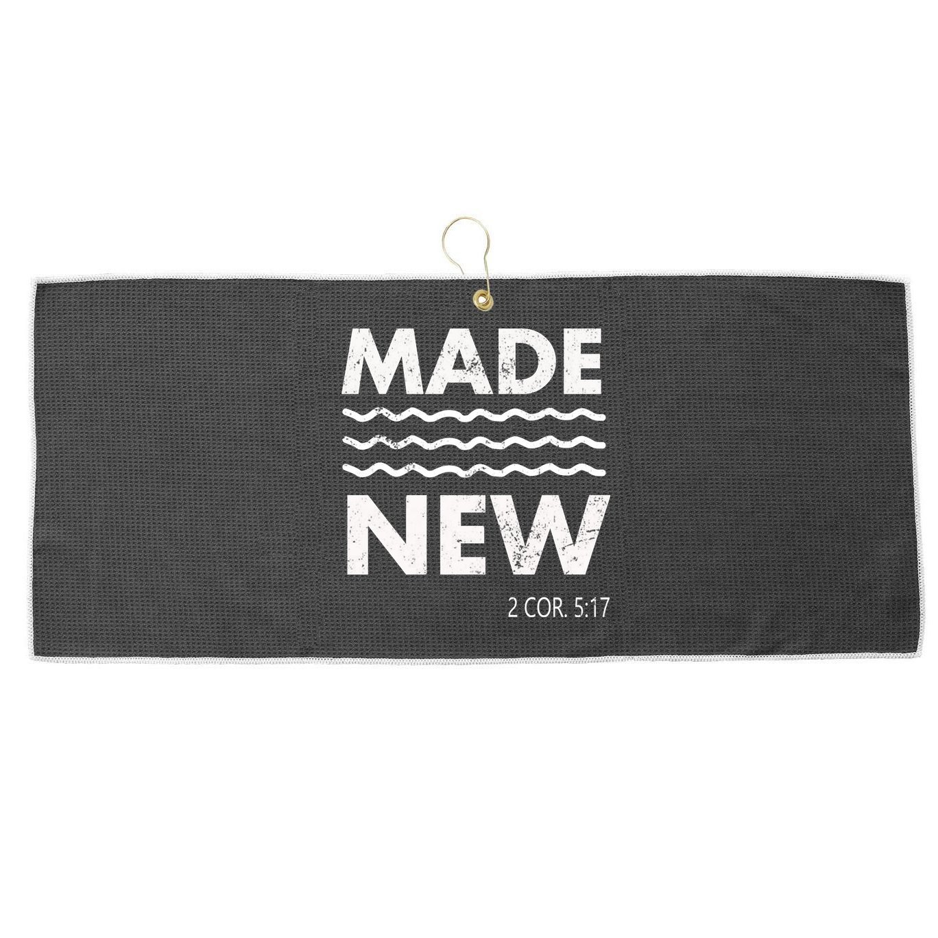Christian Baptism Adult Christian Bible Verse Made New Large Microfiber Waffle Golf Towel