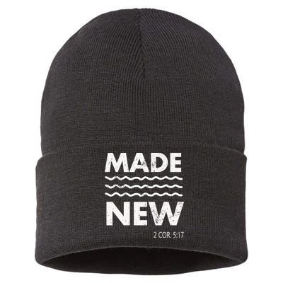 Christian Baptism Adult Christian Bible Verse Made New Sustainable Knit Beanie