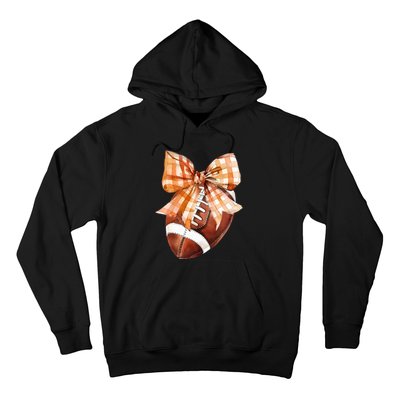 Coquette Bow American Football Autumn Thanksgiving Game Day Hoodie