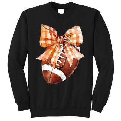 Coquette Bow American Football Autumn Thanksgiving Game Day Sweatshirt