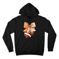 Coquette Bow American Football Autumn Thanksgiving Game Day Tall Hoodie