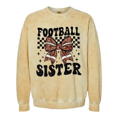 Coquette Bow American Football Sister Game Day Thanksgiving Colorblast Crewneck Sweatshirt