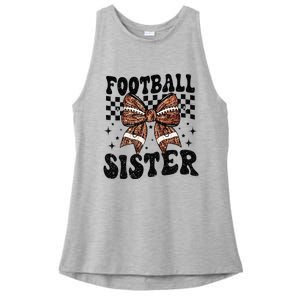 Coquette Bow American Football Sister Game Day Thanksgiving Ladies PosiCharge Tri-Blend Wicking Tank