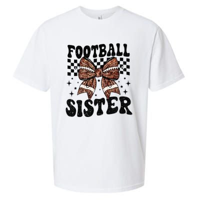 Coquette Bow American Football Sister Game Day Thanksgiving Sueded Cloud Jersey T-Shirt