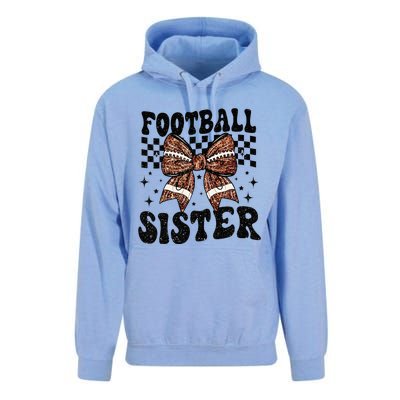 Coquette Bow American Football Sister Game Day Thanksgiving Unisex Surf Hoodie