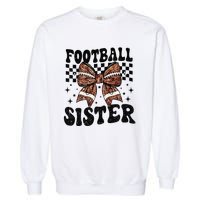 Coquette Bow American Football Sister Game Day Thanksgiving Garment-Dyed Sweatshirt