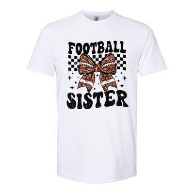 Coquette Bow American Football Sister Game Day Thanksgiving Softstyle CVC T-Shirt