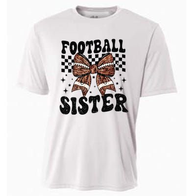 Coquette Bow American Football Sister Game Day Thanksgiving Cooling Performance Crew T-Shirt