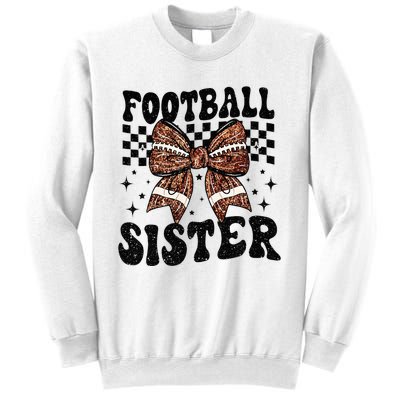 Coquette Bow American Football Sister Game Day Thanksgiving Sweatshirt