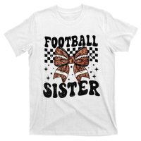 Coquette Bow American Football Sister Game Day Thanksgiving T-Shirt