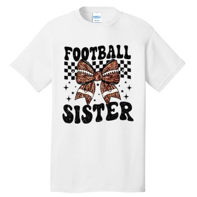 Coquette Bow American Football Sister Game Day Thanksgiving Tall T-Shirt