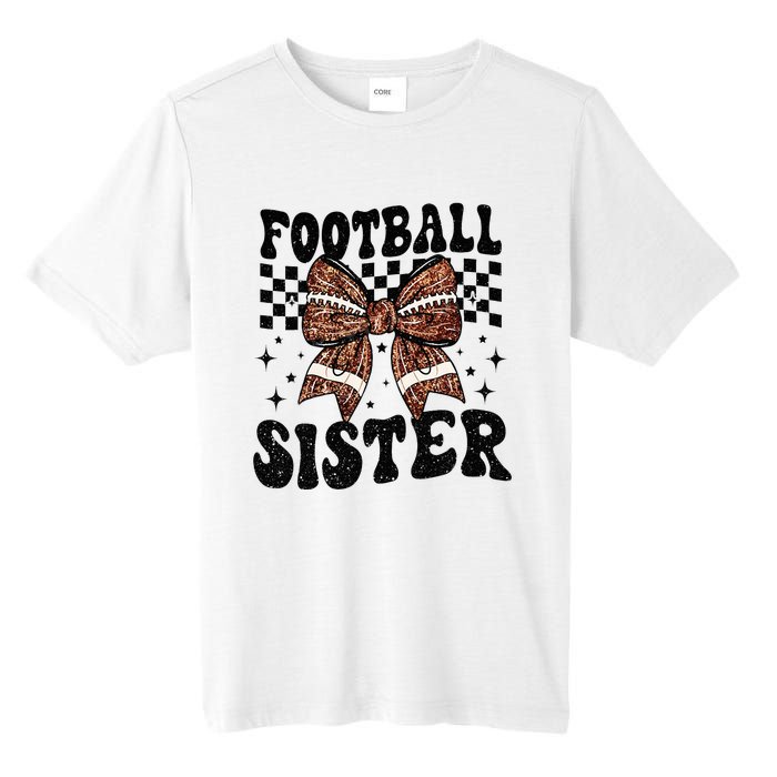 Coquette Bow American Football Sister Game Day Thanksgiving Tall Fusion ChromaSoft Performance T-Shirt