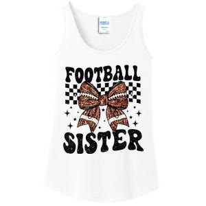 Coquette Bow American Football Sister Game Day Thanksgiving Ladies Essential Tank