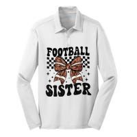 Coquette Bow American Football Sister Game Day Thanksgiving Silk Touch Performance Long Sleeve Polo