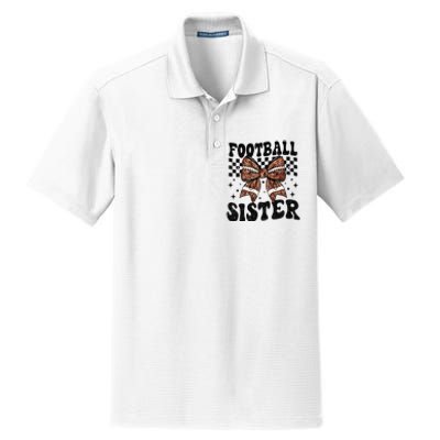 Coquette Bow American Football Sister Game Day Thanksgiving Dry Zone Grid Polo